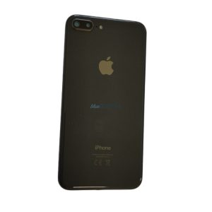 iPhone 8 Plus (5.5") készülék hátlap, kamera lencsével / sim tálcával, akkufedél, fekete, AAA+ minőségű