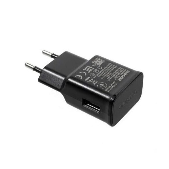 Samsung hálózati gyors töltőfej, 1xUSB, gyári, 15W / 2A, fekete, EP-TA200EBE