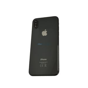 iPhone X (5.8") készülék hátlap, kamera lencsével / sim tálcával, akkufedél, szürke, AAA+ minőségű
