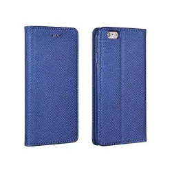   Huawei Y6 II telefon tok, könyvtok, oldalra nyíló tok, mágnesesen záródó, sötétkék, Smart Magnet