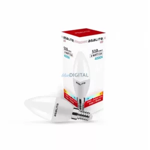 Asalite LED Izzó C37 gyertya E14 6W 4000K (510 lumen)