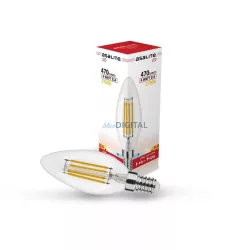   Asalite LED Izzó C35 filament gyertya E14 4W 2700K (400 lumen)
