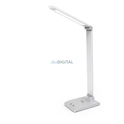   Asalite LED Asztali Lámpa Dimmerelhető 7W (450 lumen) CCT Wireless USB Ezüst