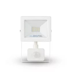   Asalite LED Fehér Reflektor Slim 10W 4500K (900 lumen) + Mozgásérzékelő Szenzor