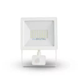   Asalite LED Fehér Reflektor Slim 50W 4500K (4500 lumen) + Mozgásérzékelő Szenzor