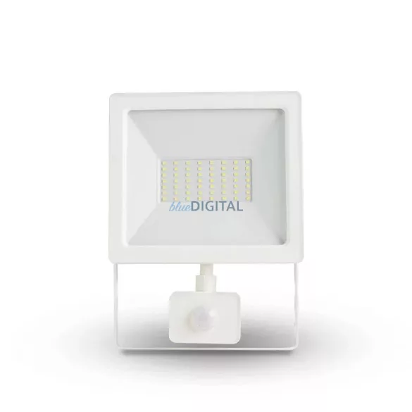 Asalite LED Fehér Reflektor Slim 50W 4500K (4500 lumen) + Mozgásérzékelő Szenzor