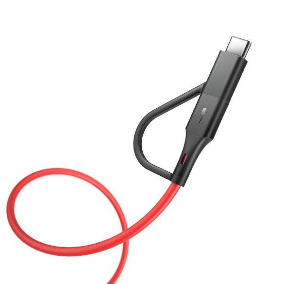 Blitzwolf BW-MT3 2in1 Type-C Micro USB adatkábel piros 0.9m 3A