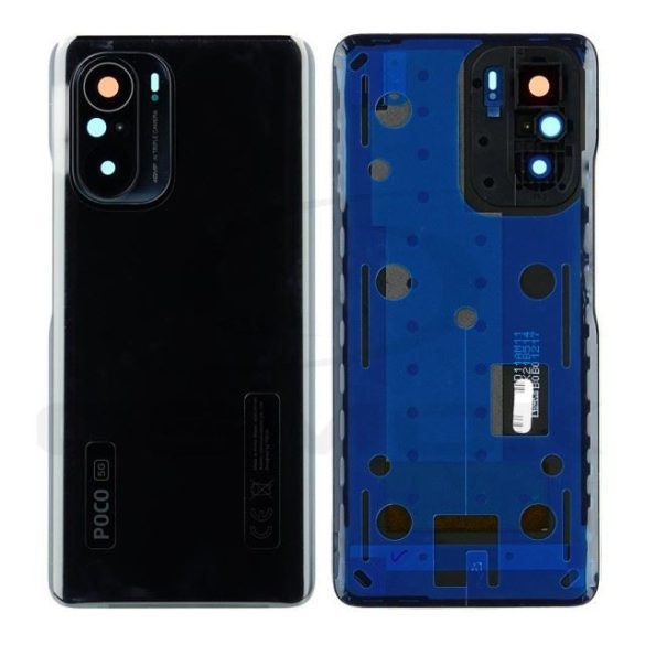 Akkumulátorfedél ház Xiaomi Poco F3 fekete 56000Ek11A00 eredeti szervizcsomag