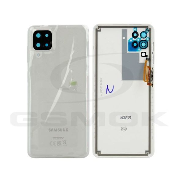Akkumulátorfedél ház Samsung A127 Galaxy A12 2021 Nacho fehér Gh82-26514B eredeti szervizcsomag