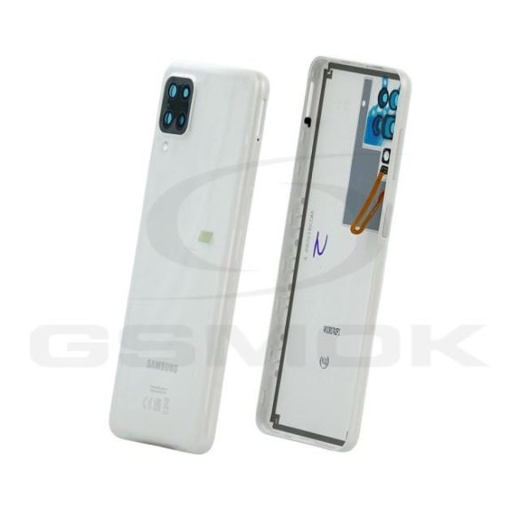 Akkumulátorfedél ház Samsung A127 Galaxy A12 2021 Nacho fehér Gh82-26514B eredeti szervizcsomag