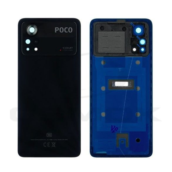 Akkumulátorfedél ház Xiaomi Poco X4 Pro 5G Phantom fekete 5600050K6P00 eredeti szervizcsomag