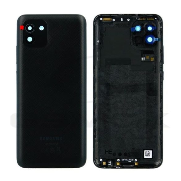 Akkumulátorfedél ház Samsung A035 Galaxy A03 fekete Gh81-21661A eredeti szervizcsomag