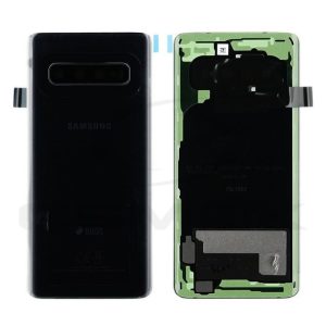 Akkumulátorfedél ház Samsung G973 Galaxy S10 4G fekete Gh82-18381A eredeti szervizcsomag