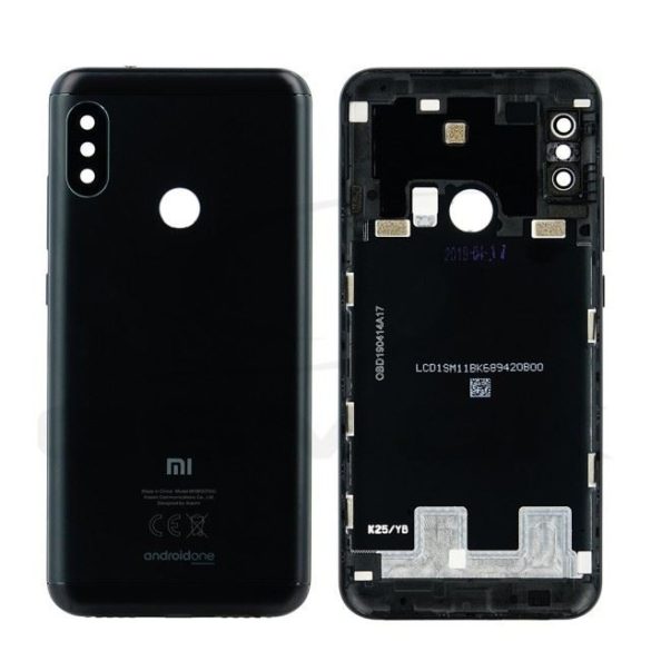 Akkumulátorfedél ház Xiaomi Mi A2 Lite / Redmi 6 Pro fekete 560620001033 eredeti szervizcsomag