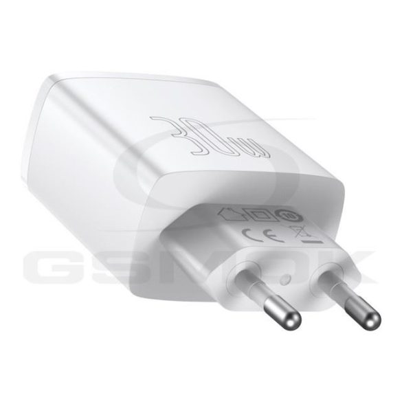 Utazó töltő Baseus Compact 2X Usb / 1X Usb-C 30W 3A Qc Ccxj-E02 Fehér