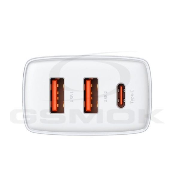 Utazó töltő Baseus Compact 2X Usb / 1X Usb-C 30W 3A Qc Ccxj-E02 Fehér