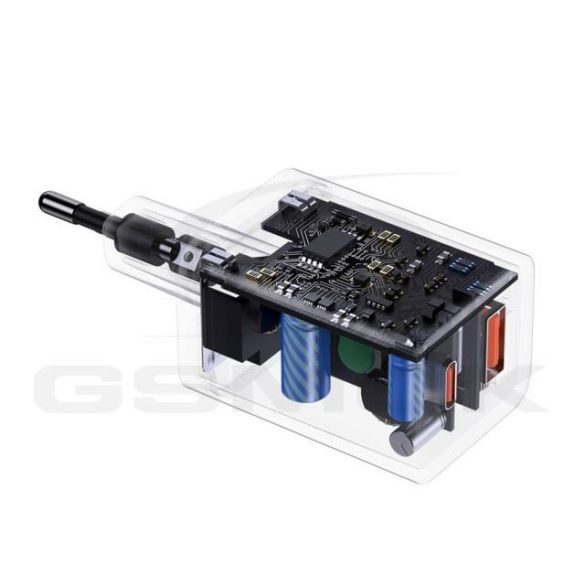 Baseus Compact Ccsupp-E01 hálózati töltő USB-A és Type-C bemenettel 30W 3A Qc fekete