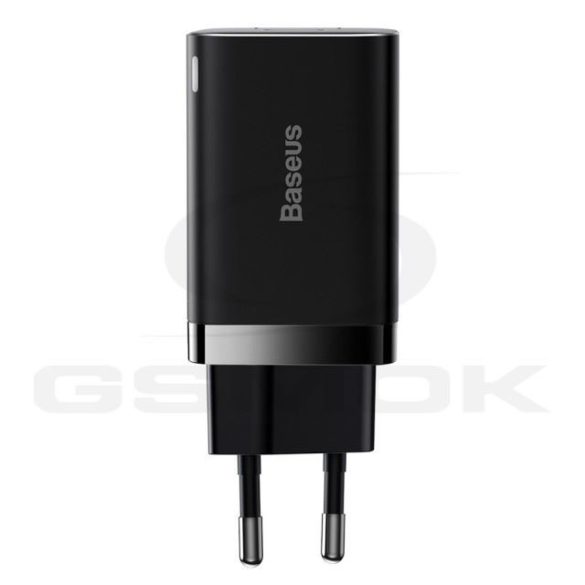 Baseus Compact Ccsupp-E01 hálózati töltő USB-A és Type-C bemenettel 30W 3A Qc fekete