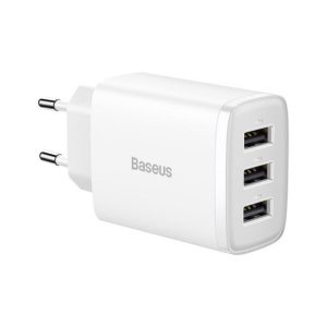 Utazó töltő Baseus Compact 3X Usb 17W Ccxj020102 Fehér