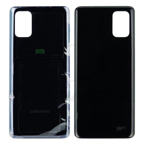 Akkumulátorfedél ház Samsung M515 Galaxy M51 fekete fényképezőgép objektív nélkül Gh98-46142A eredeti szervizcsomag