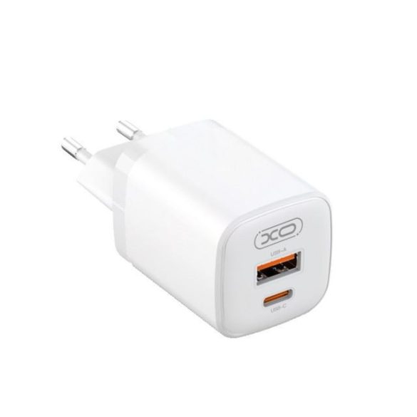 Xo L96 hálózati töltő 1xUSB-A és 1xUSB-C csatlakozóval 30W fehér