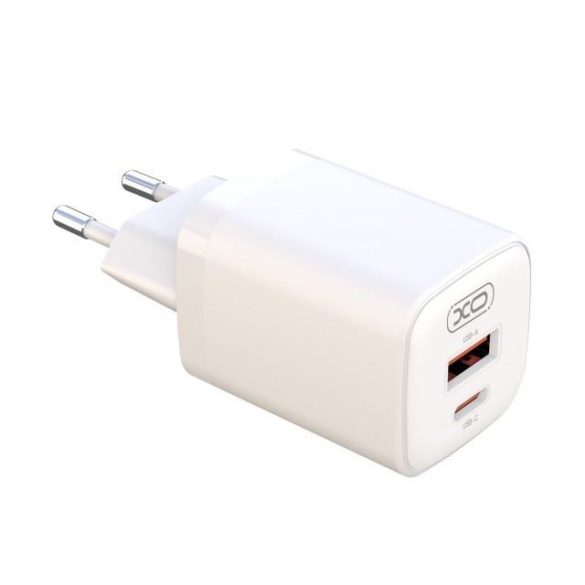 Xo L96 hálózati töltő 1xUSB-A és 1xUSB-C csatlakozóval 30W fehér