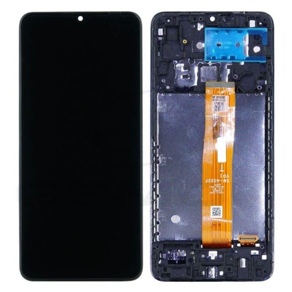 Rmore LCD kijelző érintőpanellel és előlapi kerettel Samsung Galaxy A02s fekete