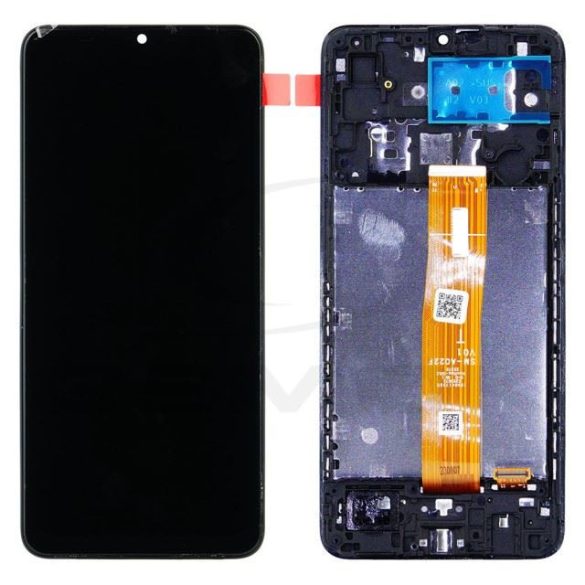 LCD kijelző érintőpanellel és előlapi kerettel Samsung Galaxy A02s fekete