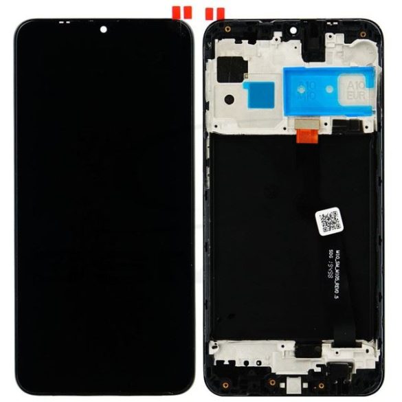 LCD kijelző érintőpanellel és előlapi kerettel Samsung Galaxy A10 fekete