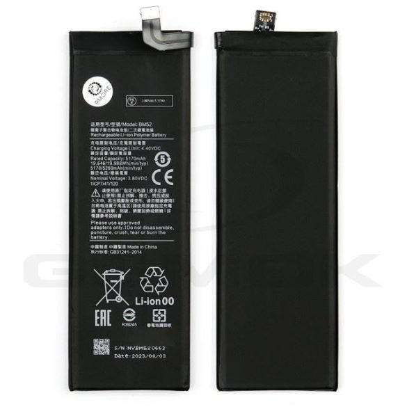Rmore akkumulátor Xiaomi Mi Note 10 Lite/Mi Note 10/10 Pro/Mi 10 Pro [Bm52] 5260mAh 