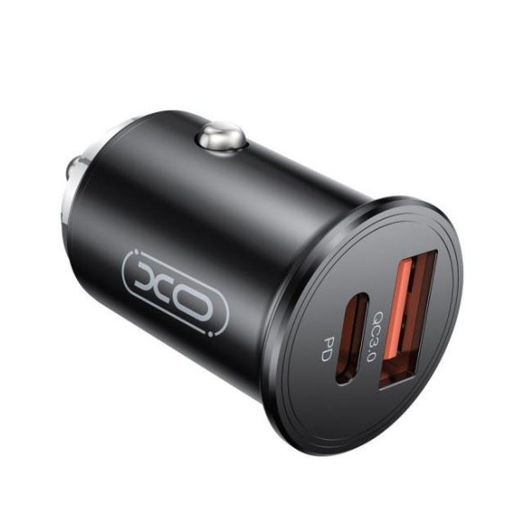 XO Cc43 autós töltő USB-A/Type-C bemenettel 45W Pd Qc 3.0 fekete