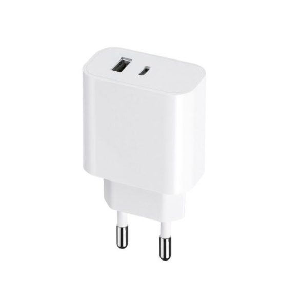 Maxlife Mxtc-06 hálózati töltő USB-A és Type-C bemenettel 30W 3A Pd Fehér