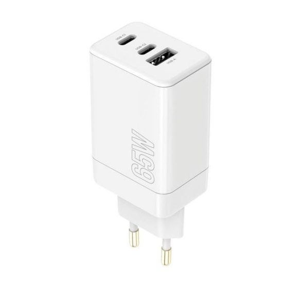 Maxlife Mxtc-08-65Acc hálózati töltő 1xUSB-A és 2xType-C bemenettel fehér