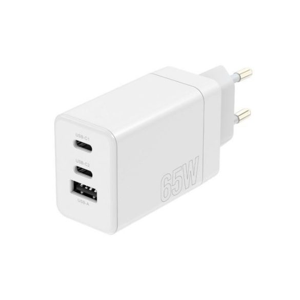 Maxlife Mxtc-08-65Acc hálózati töltő 1xUSB-A és 2xType-C bemenettel fehér