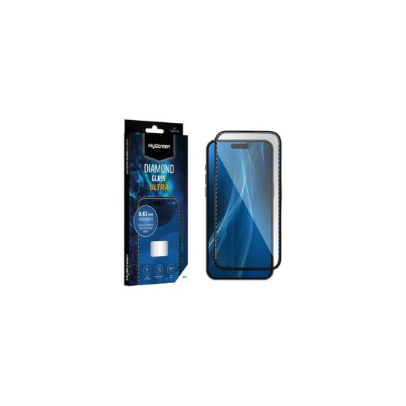 MyScreen Diamond Glass Ultra Tempered Glass Edge teljes képernyős edzett üveg fekete kerettel iPhone 15