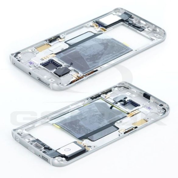 Középső fedél Samsung G925 Galaxy S6 Edge fekete Gh96-08376A Gh96-08595A eredeti szervizcsomag