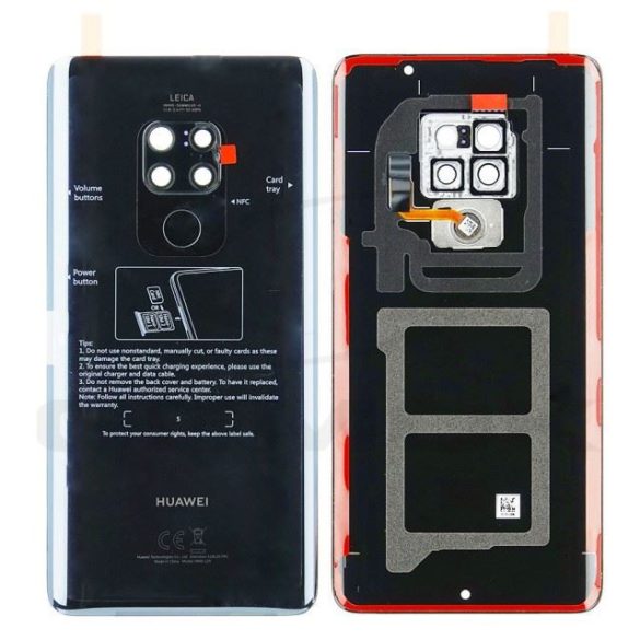 Akkumulátorfedél ház Huawei Mate 20 fekete 02352Fjy 02352Gfk Eredeti szervizcsomag