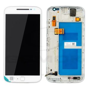 LCD kijelző érintőpanellel és előlapi kerettel Motorola Moto G4 Plus fehér [01018796002W] (gyári)