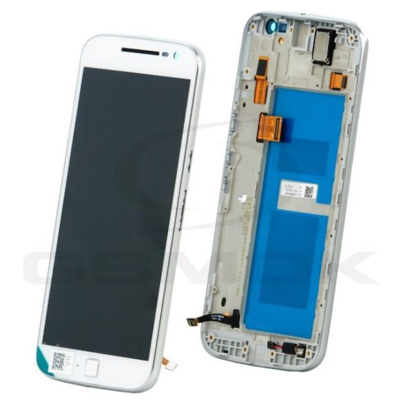 LCD kijelző érintőpanellel és előlapi kerettel Motorola Moto G4 Plus fehér [01018796002W] (gyári)