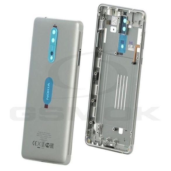 Akkumulátorfedél Nokia 8 Dual Sim acélszürke 20Nb1Sw0009 Eredeti szervizcsomag