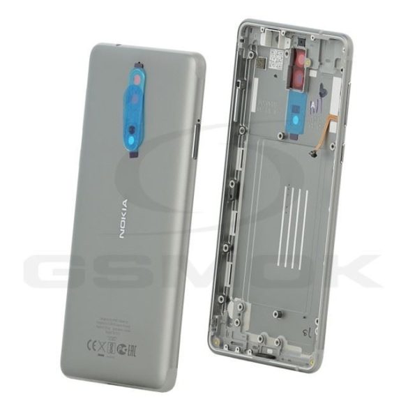 Akkumulátorfedél Nokia 8 acélszürke 20Nb1Sw0010 Eredeti szervizcsomag