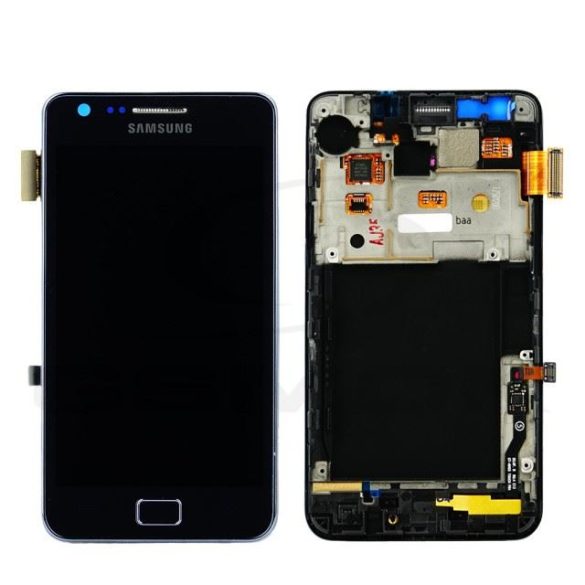 LCD kijelző érintőpanellel és előlapi kerettel Samsung Galaxy S2 Plus kék [Gh97-14301A] (gyári)