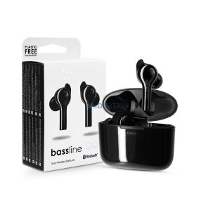 Boompods TWS Bluetooth sztereó headset v5.0 + töltőtok - Boompods Bassline Go   TWS with Charging Case - fekete