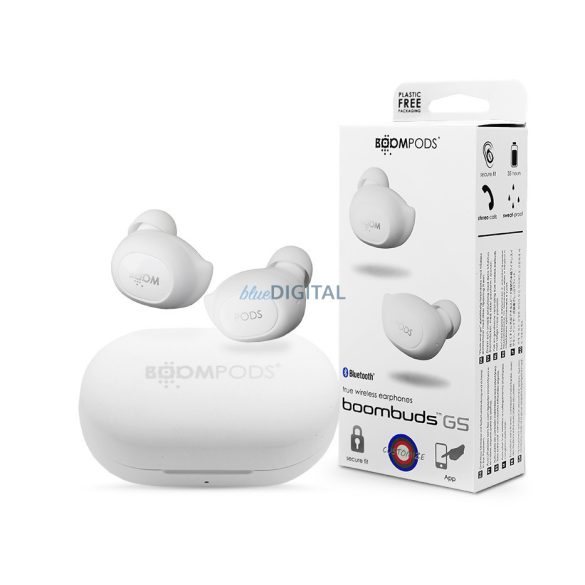 Boompods TWS Bluetooth sztereó headset v5.0 + töltőtok - Boompods GS TWS with Charging Case - fehér