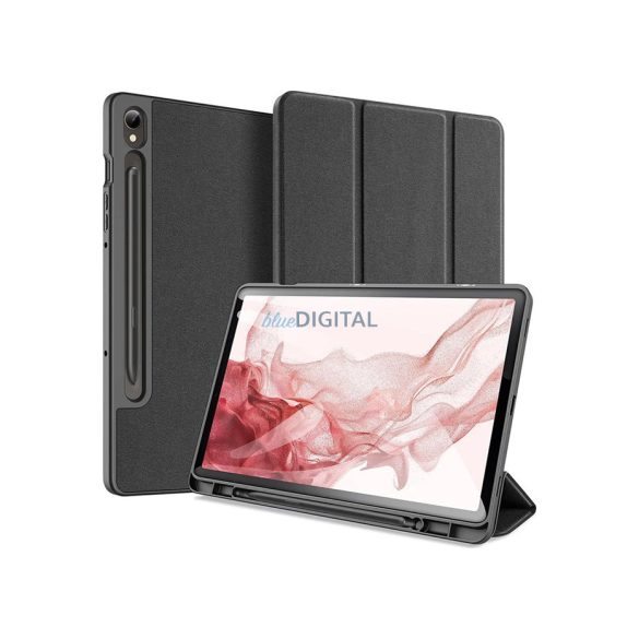 Samsung X710/X716B Galaxy Tab S9 11.0 tablet tok (Smart Case) on/off funkcióval,Pencil tartóval - Dux Ducis Domo Series - fekete