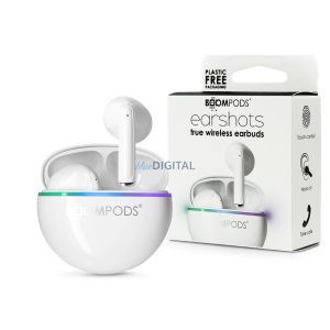 Boompods TWS Bluetooth sztereó headset v5.3 + töltőtok - Boompods EarShots TWS with Charging Case - fehér