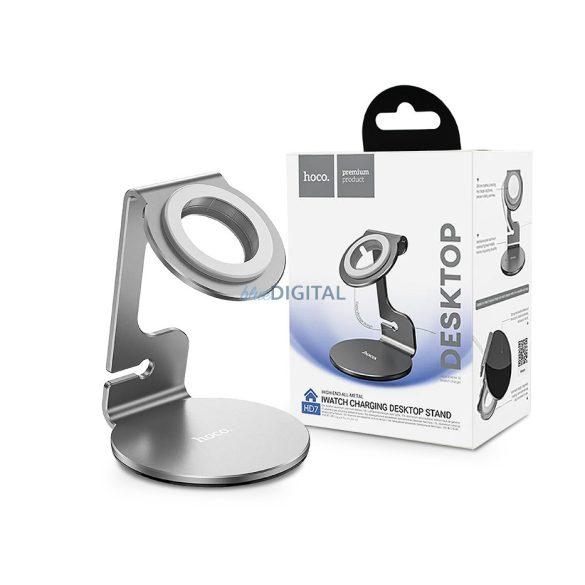 HOCO asztali állvány iWatch mágneses vezeték nélküli töltőhöz - HOCO HD7 iWatch Charging Desktop Stand - szürke
