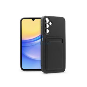 Samsung A155 Galaxy A15 4G/Galaxy A15 5G szilikon hátlap kártyatartóval - Card  Case - fekete