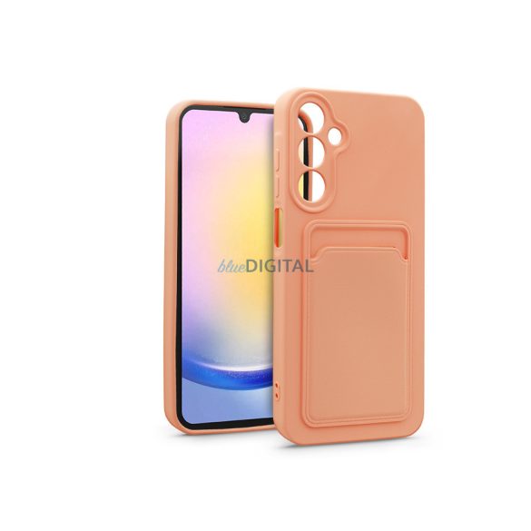 Samsung SM-A256 Galaxy A25 5G szilikon hátlap kártyatartóval - Card Case -      rózsaszín