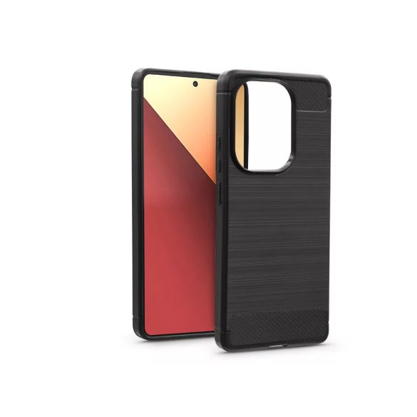 Haffner Carbon szilikon tok - Xiaomi Redmi Note 14 Pro 5G/Note 14 Pro+ 5G - fekete
